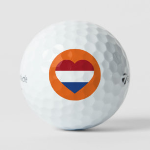 Balles De Golf Pays-Bas Heartflag sur Orange tmtp5 gbcnt