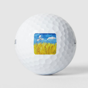 Balles De Golf Paysage du drapeau ukrainien