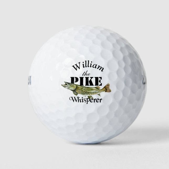 Balles De Golf Pêcheur de Whisperer de brochet personnalisé (Devant)