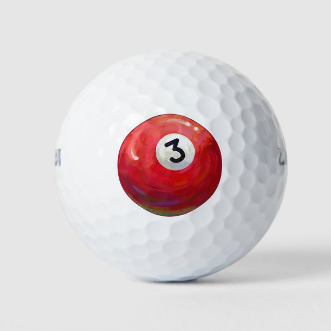 Balles De Golf Peint 3 Motif de billard (Devant)