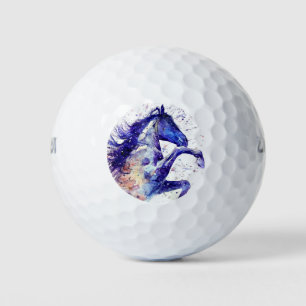 Balles De Golf Peinture à l'aquarelle de cheval artistique