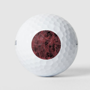 Balles De Golf Peinture Abstraite D'Un Cobweb Magenta Rose
