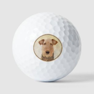 Balles De Golf Peinture Airedale Terrier - Cute Original Art
