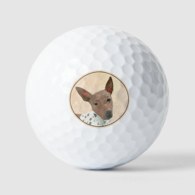 Balles De Golf Peinture américaine sans poil Terrier - Chien Art (Recto)