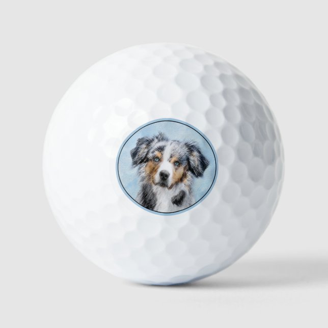 Balles De Golf Peinture de berger américaine miniature - Chien Ar (Recto)