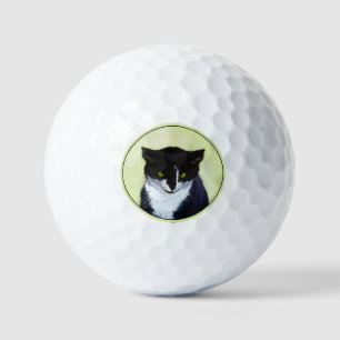 Balles De Golf Peinture de chat Tuxedo - Cute Original Cat Art