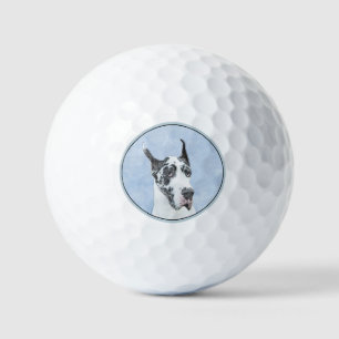 Balles De Golf Peinture de Great Dane (Arlequin) - Art original d