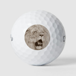 Balles De Golf peinture de la faune du lion rugissant de gros cha