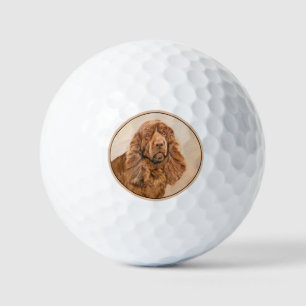 Balles De Golf Peinture de Sussex Spaniel - Jolie œuvre d'art ori