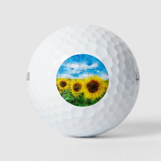 Balles De Golf Peinture de tournesols (Devant)