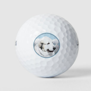Balles De Golf Peinture des Pyrénées - Art original du chien