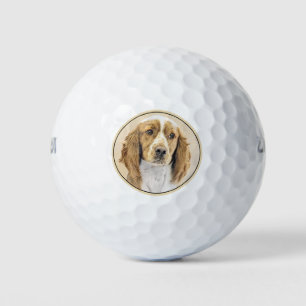 Balles De Golf Peinture d'espagnol Welsh Springer - Art original 