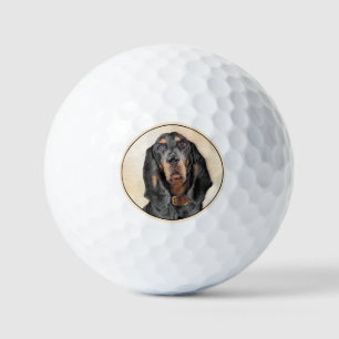Balles De Golf Peinture en noir et blanc - Art original Chien