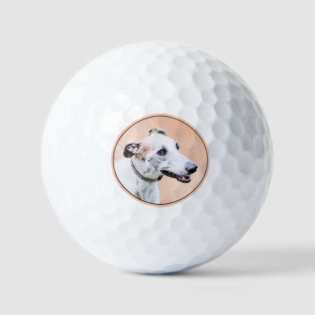 Balles De Golf Peinture Greyhound - Cute Original Chien Art (Recto)