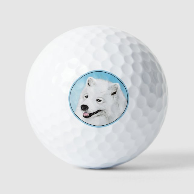 Balles De Golf Peinture Samoyed - Cute Original Chien Art (Recto)