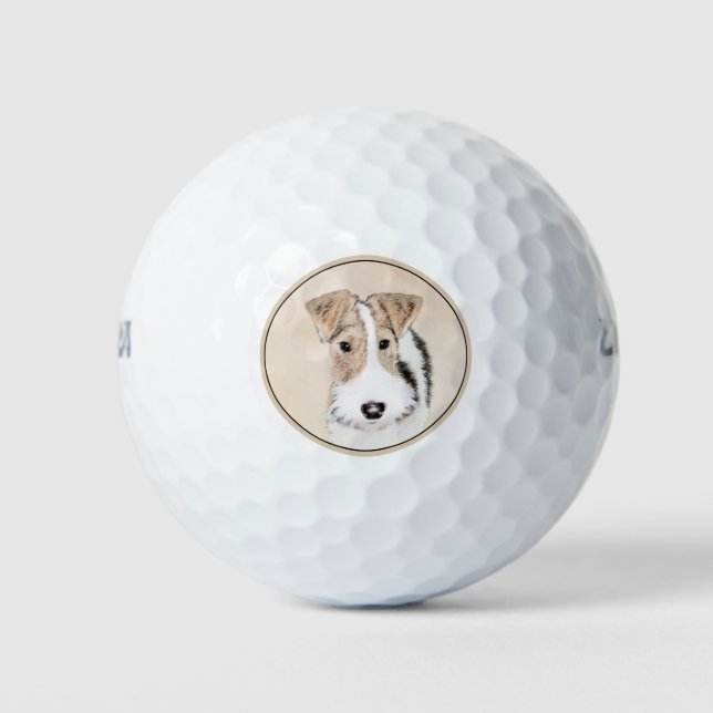 Balles De Golf Peinture Terrier de Renard de fil - Cute Original  (Devant)