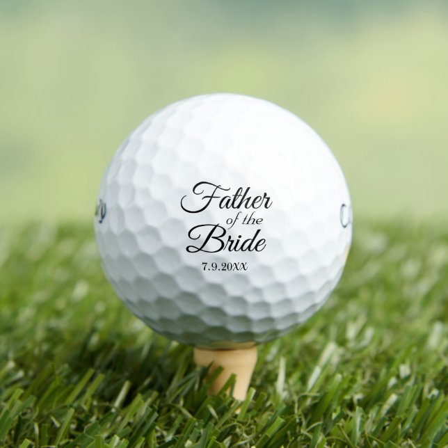 Balles De Golf Père de la mariée Élégant Script Mariage personnal (T-shirt Insitu)