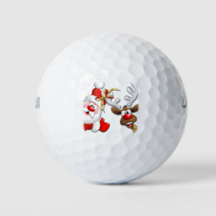 Balles De Golf Père Noël et Reindeer Joyeux Noël Joyeux dessin an