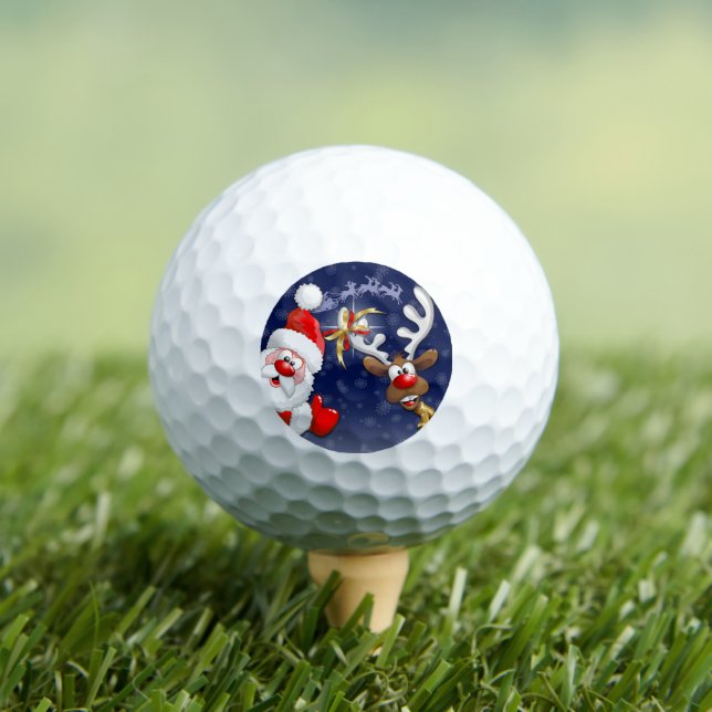 Balles De Golf Père Noël et Reindeer Joyeux Noël Joyeux dessin an (T-shirt Insitu)