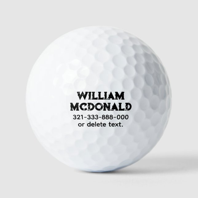 Balles De Golf Personalized Name Golf Ball Template DISTRESSED 20 (Recto)