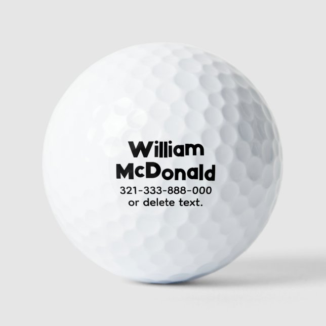 Balles De Golf Personalized Name Golf Balls Template FUN RETRO 14 (Recto)