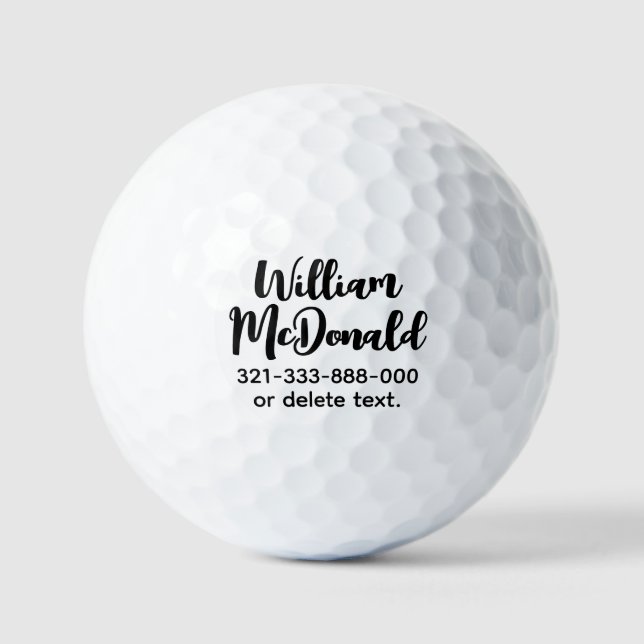 Balles De Golf Personalized Name Golf Balls Template SCRIPT 38 (Recto)