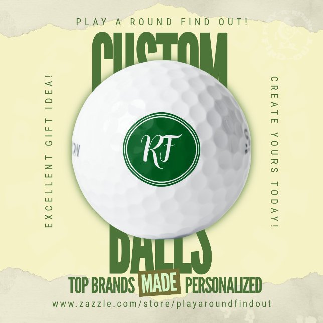 Balles De Golf Personalized Script Monogram Wilson Ultra Distance (Custom golf balls by Play A Round Find Out, "RF" elegant customizable initials monogram)