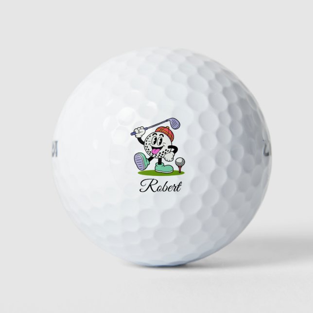 Balles De Golf  Personalized Script Name Funny Golf Balls (Devant)