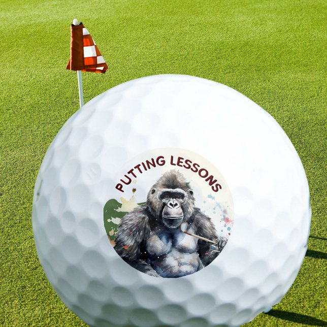 Balles De Golf Personnalisé Funny Novelty Gorilla Putting Leçons (Créateur téléchargé)