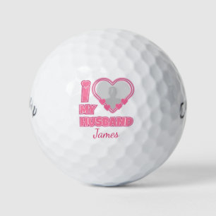 Balles De Golf Personnalisé I Love My Husband - Ajouter Photo & N
