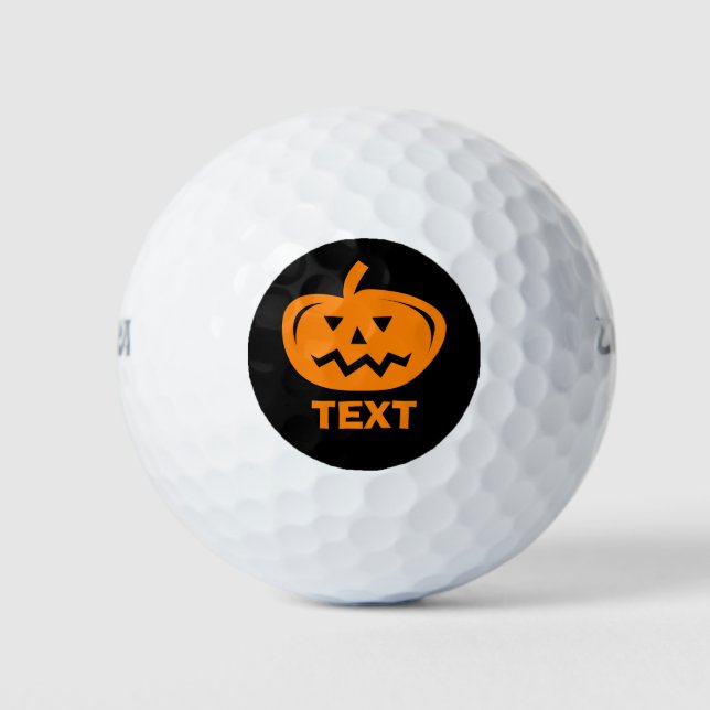 Balles De Golf Personnalisé orange Halloween citrouille tête de g (Devant)
