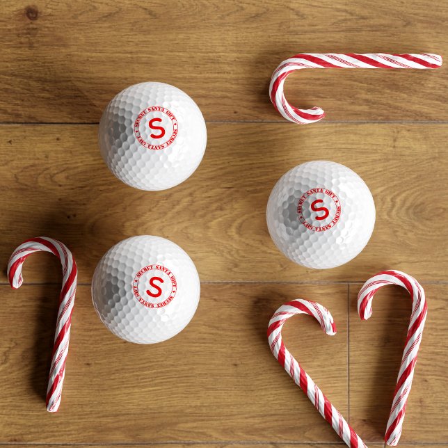 Balles De Golf Personnalisé Secret Père Noël Monogramme Golf Ball (Perfect for your annual Secret Santa Gift Exchange. Just add an initial (or remove to have none))