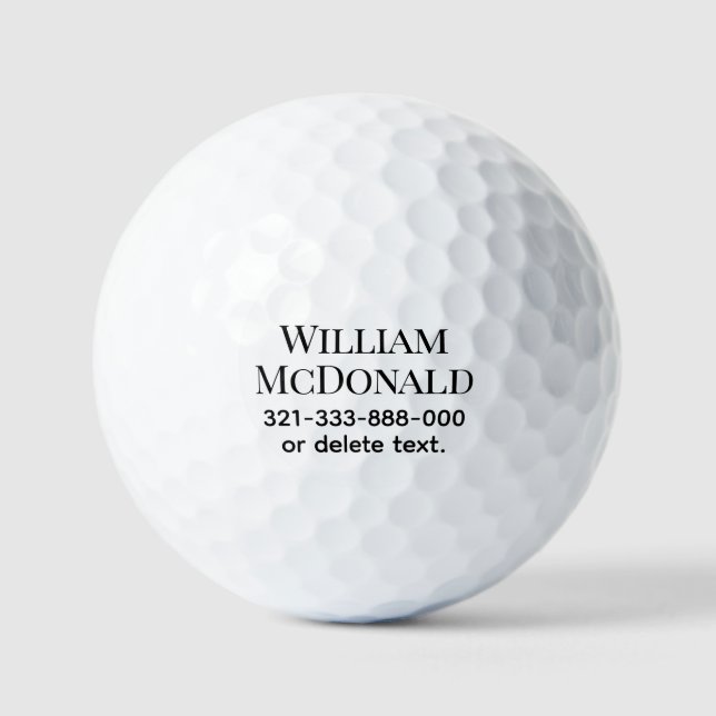 Balles de golf personnalisées avec nom Modèle AFFI (Recto)