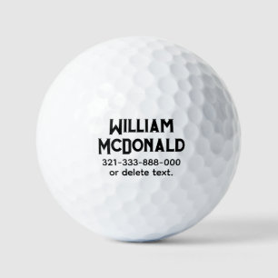 Balles de golf personnalisées avec nom Modèle ART 