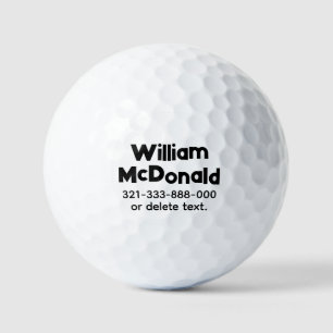Balles de golf personnalisées avec nom Modèle FUN 