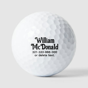 Balles de Golf Personnalisées avec Nom Modèle VINT