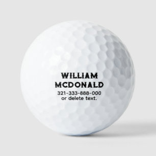 Balles de golf personnalisées avec nom Modèle VINT