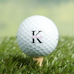 Balles De Golf Personnaliser Hot Pink Nom de script Titleist Pro