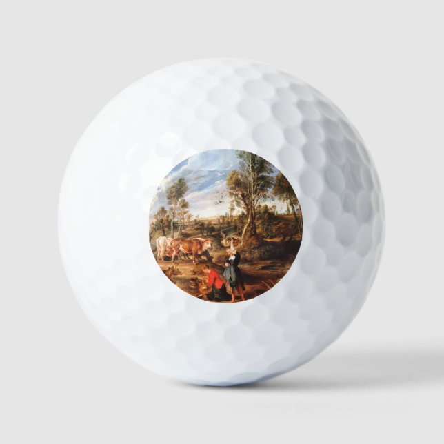 Balles De Golf Peter Paul Rubens Milkmaips avec du bétail sur une (Recto)
