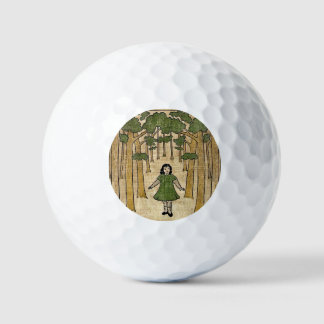 Balles De Golf Petite fille perdue dans la forêt.