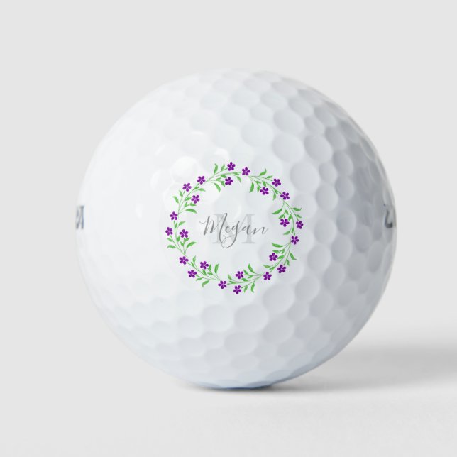 Balles De Golf Petite mousse d'aquarelle violette (Devant)