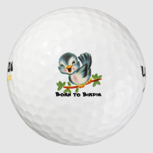 Balles De Golf Petite rétro birdie mignonne d'oiseau