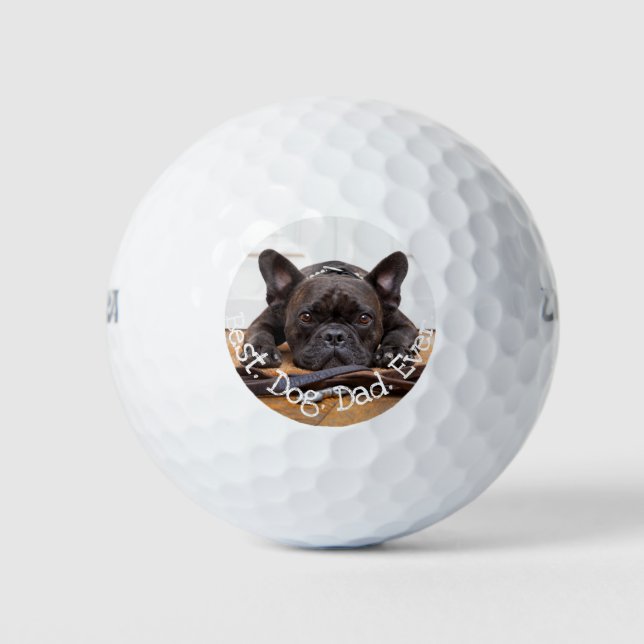 Balles De Golf Photo Best Dog Papa Jamais Frenchie Fun White Font (Devant)