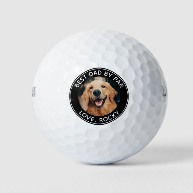 Balles De Golf Photo Chien Personnalisé Meilleur Papa Par Par Bla (Devant)