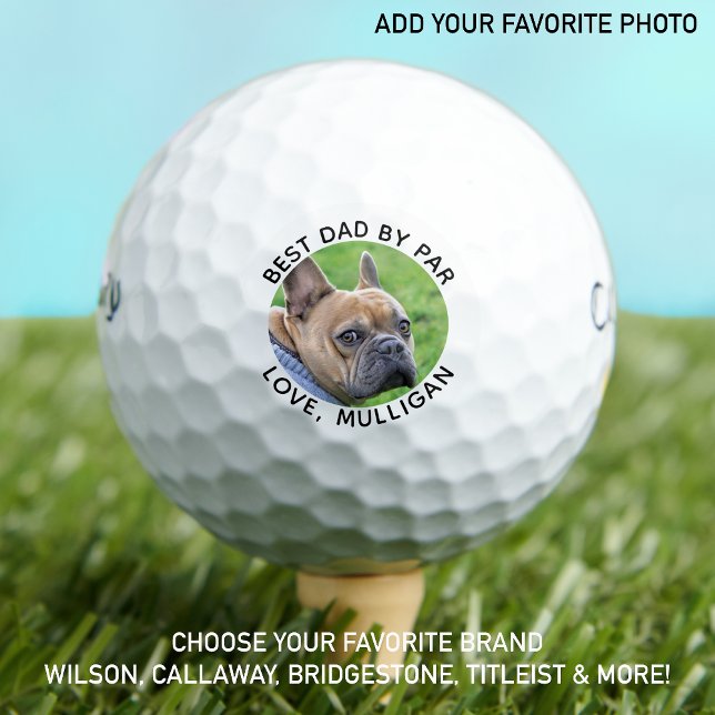 Balles De Golf Photo Chien Personnalisé Meilleur Papa Par Par Bla (Créateur téléchargé)