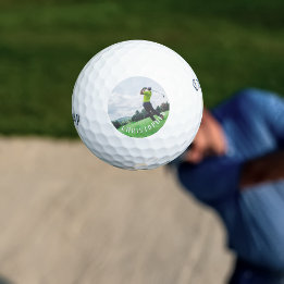 Balles De Golf Photo de golf Nom du père Monogram Golf Balls