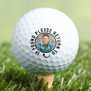 Balles De Golf Photo de visage drôle si trouvé