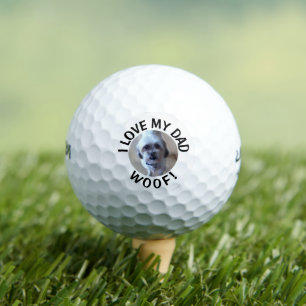 Balles De Golf Photo Personnalisée Chien J'Aime Mon Père Citation