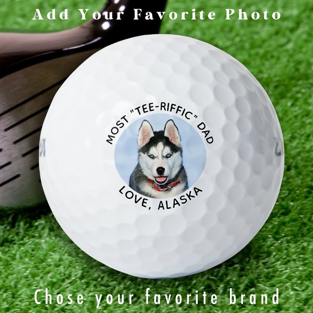 Balles De Golf Photo personnalisée DOG DAD Golfer Wilson personna (Créateur téléchargé)