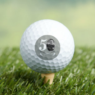 Balles De Golf Photo Vintage Golfeur Gris Blanc 50e Anniversaire